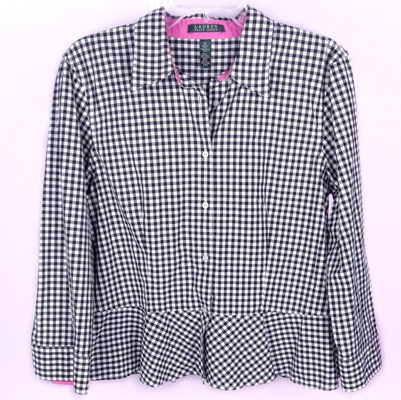 Lauren Ralph Lauren Tops - Lauren Ralph Lauren Gingham Peplum Top